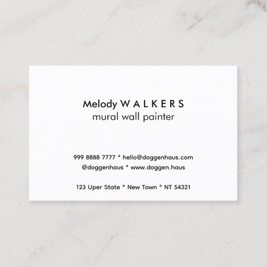Mural wall painter  visitekaartje (Achterkant)