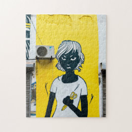 Murals angry Girl Painting Street Legpuzzel