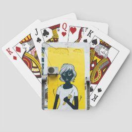 Murals angry Girl Painting Street Pokerkaarten