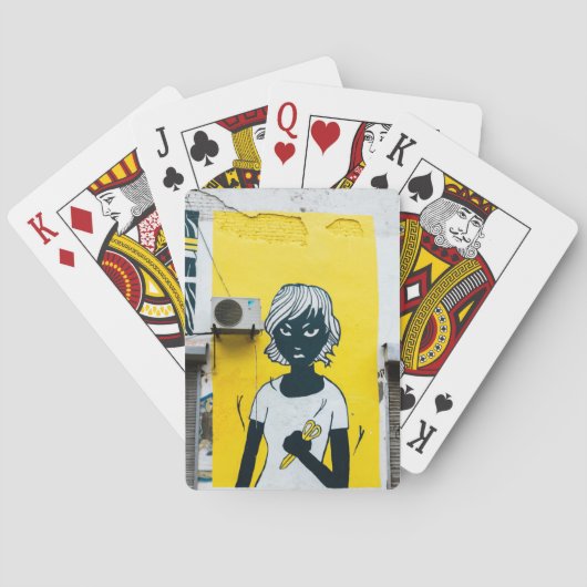 Murals angry Girl Painting Street Pokerkaarten (Achterkant)