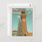 Murano Camapnile en Glass Tree Briefkaart (Voorkant / Achterkant)