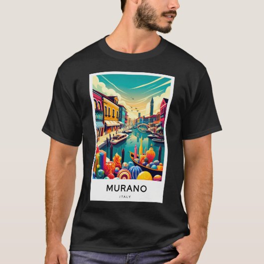 Murano Italië Digital Art Poster T-shirt (Voorkant)