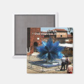 Murano, Italië Kloktoren en Glasbeeldhouwwerk Magneet (Voorkant / Achterkant)