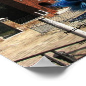 Murano, Italië Kloktoren en Glasbeeldhouwwerk Poster (Hoek)