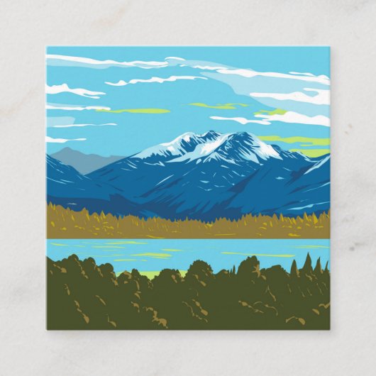 Murchison Mountains in het Fiordland National Park Informatiekaartje (Voorkant)