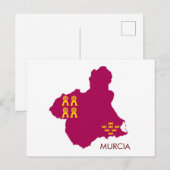 Murcia-kaart/vlag Briefkaart (Voorkant / Achterkant)
