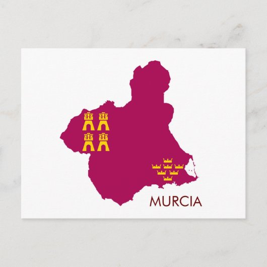 Murcia-kaart/vlag Briefkaart (Voorkant)