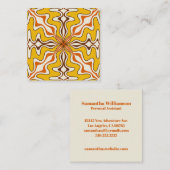 Murcia Retro Spaans Tegel Abstract Patroon Vierkante Visitekaartje (Voorkant / Achterkant)