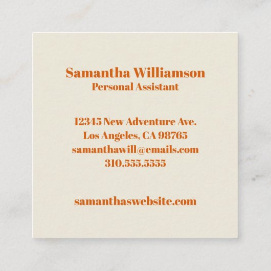 Murcia Retro Spaans Tegel Abstract Patroon Vierkante Visitekaartje (Achterkant)