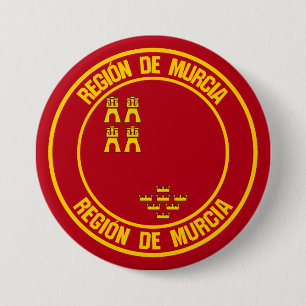 Murcia Round Emblem Ronde Button 7,6 Cm