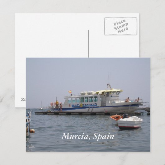 Murcia, Spanje boot op het water Briefkaart (Voorkant / Achterkant)