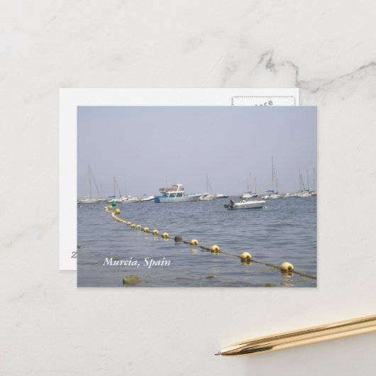 Murcia, Spanje boten in de haven Briefkaart (Voorkant / Achterkant in situ)