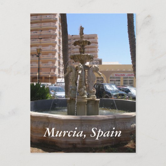 Murcia, Spanje zeehondenfontein Briefkaart (Voorkant)