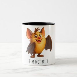 Murciélago adorable "I'm not batty" Tweekleurige Koffiemok