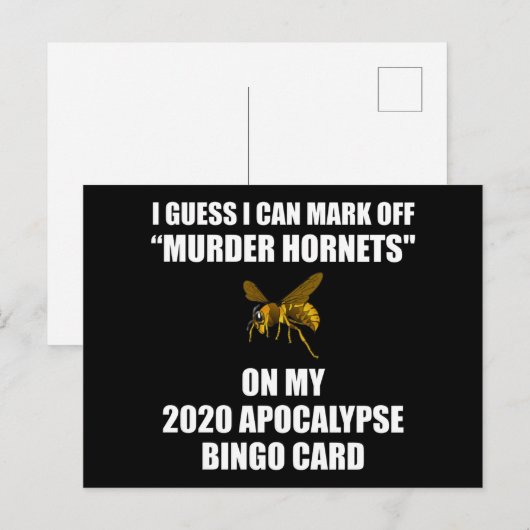 Murder Hornets 2020 Apocalypse Bingo Briefkaart (Voorkant / Achterkant)