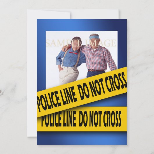 Murder mysterie blauwe verjaardag kaart (Voorkant)