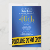 Murder mysterie blauwe verjaardag kaart (Achterkant)