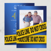 Murder mysterie blauwe verjaardag kaart (Voorkant / Achterkant)