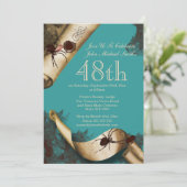 Murder mysterie-onderzoek blue whodunnit kaart (Staand voorkant)