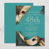 Murder mysterie-onderzoek blue whodunnit kaart (Voorkant / Achterkant)