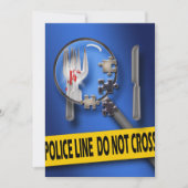 Murder mysterie puzzle verjaardagsdiner kaart (Voorkant)