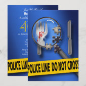 Murder mysterie puzzle verjaardagsdiner kaart (Voorkant / Achterkant)