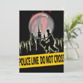 Murder mysterie verdachte etenverjaardag kaart (Staand voorkant)