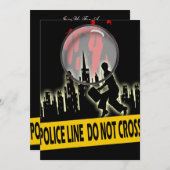 Murder mysterie verdachte etenverjaardag kaart (Voorkant / Achterkant)