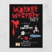 Murder Mystery Birthday Black Invitation Briefkaar Briefkaart (Voorkant)