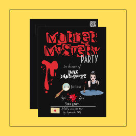 Murder Mystery Birthday Black Invitation Briefkaar Briefkaart