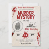Murder Mystery Birthday Invitation Kaart (Voorkant)