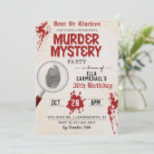 Murder Mystery Birthday Invitation Kaart (Staand voorkant)
