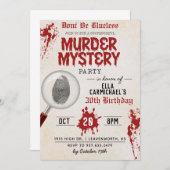 Murder Mystery Birthday Invitation Kaart (Voorkant / Achterkant)