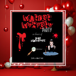 Murder Mystery Birthday Party Black Elegant Servet
