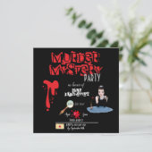 Murder Mystery Birthday Party Invitation Briefkaar Kaart (Staand voorkant)