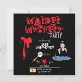 Murder Mystery Birthday Party Invitation Briefkaar Kaart (Voorkant)