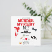 Murder Mystery Birthday Party Invitation Briefkaar Kaart (Staand voorkant)