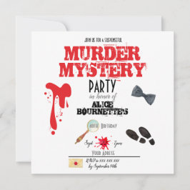 Murder Mystery Birthday Party Invitation Briefkaar Kaart