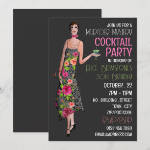 Murder Mystery Cocktail Party, Birthday Kaart