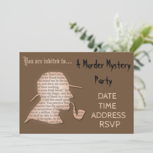 Murder Mystery detectiverparty Kaart (Staand voorkant)