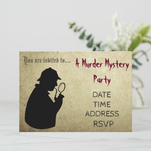 Murder Mystery detectiverparty Kaart (Staand voorkant)