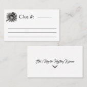 Murder Mystery Dinner Clue Visitekaartje (Voorkant / Achterkant)