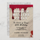 Murder Mystery Dinner Invitation – Bloody Whodunit Kaart (Voorkant / Achterkant)