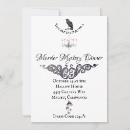 Murder Mystery Dinner Invitation Kaart