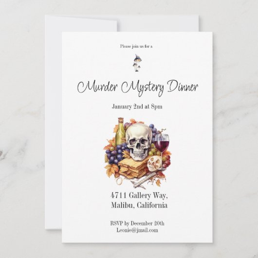 Murder Mystery Dinner Kaart (Voorkant)