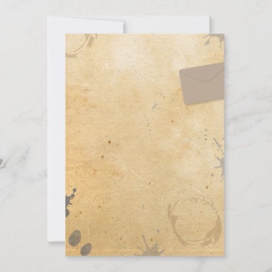 Murder Mystery Dinner Party-clusters uitnodigen Kaart (Achterkant)