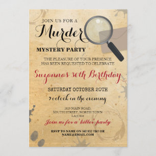 Murder Mystery Dinner Party-clusters uitnodigen Kaart