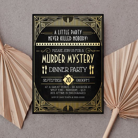 Murder Mystery Dinner Party Folie Uitnodiging