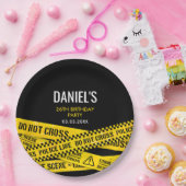 Murder Mystery Dinner Party Gele Politie Lijn Papieren Bordje (Feest)