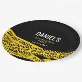 Murder Mystery Dinner Party Gele Politie Lijn Papieren Bordje (Gekanteld)